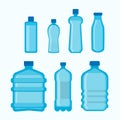 Plastic bottles shapes vector isolated flat icons set Royalty Free Stock Photo