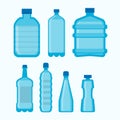 Plastic bottles vector isolated icons set Royalty Free Stock Photo