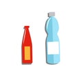 Plastic bottles vector isolated icons set. Royalty Free Stock Photo
