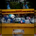 Plastic Bottles Waste Abstract Yellow Bin