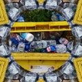 Plastic Bottles Waste Abstract Yellow Bin