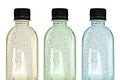 Plastic bottles with water drops on skins Royalty Free Stock Photo