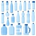Plastic Bottles of Water Flat Icons Set Royalty Free Stock Photo