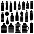 Plastic Bottles of Water Flat Icons Set Royalty Free Stock Photo