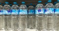 Plastic bottles of water on shelf in supermarket in Spain Royalty Free Stock Photo