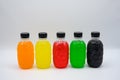 Plastic bottles of water of various colors