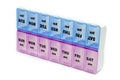 Plastic box with small separations for each day of the week Royalty Free Stock Photo