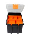 Plastic boxes and containers for storing and carrying tools and various little things Royalty Free Stock Photo