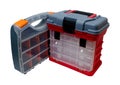 Plastic boxes and containers for storing and carrying tools and various little things Royalty Free Stock Photo