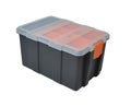 Plastic boxes and containers for storing and carrying tools and various little things Royalty Free Stock Photo