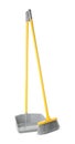 Plastic broom and dustpan on white background Royalty Free Stock Photo