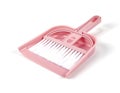 Plastic broom and dustpan on white background Royalty Free Stock Photo
