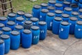 Plastic bucket with Big Blue Royalty Free Stock Photo