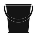 Plastic bucket black simple icon