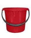 Plastic bucket isolated - red Royalty Free Stock Photo