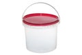 Plastic bucket with red cover on white background. Isolated Royalty Free Stock Photo