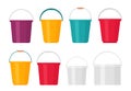 Plastic bucket. Vector illustration. Flat design. Pail icon