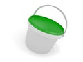 Plastic bucket on white background. 3d rendering