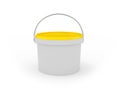 Plastic bucket on white background. 3d rendering