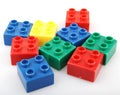 Plastic building blocks isolated on white background Royalty Free Stock Photo