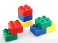 Plastic building blocks isolated on white background Royalty Free Stock Photo