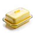Plastic butter dish with a snap-on lid Royalty Free Stock Photo