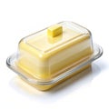 Plastic butter dish with a snap-on lid Royalty Free Stock Photo