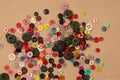 Plastic buttons, Colorful buttons background, Buttons close up, Buttons background