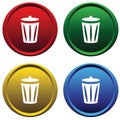 Plastic buttons with recycle bin