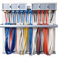 Plastic cable management system for organizing wires Royalty Free Stock Photo