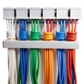 Plastic cable management system for organizing wires Royalty Free Stock Photo