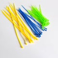 Plastic Cable Ties Colors on background Royalty Free Stock Photo