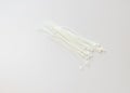 Plastic cable ties isolated on a white background Royalty Free Stock Photo