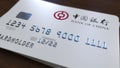 Plastic card with logo of Bank of China. Editorial conceptual 3D rendering