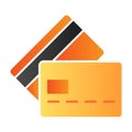 Plastic cards flat icon. Credit cards color icons in trendy flat style. Payment gradient style design, designed for web