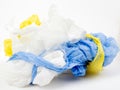 Plastic carrier bags on white background Royalty Free Stock Photo