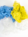 Plastic carrier bags on white background Royalty Free Stock Photo