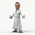 Plastic Cartoon 3d Render Of Harper In Robe - Full Body