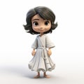 Plastic Cartoon Of Harper In Nightgown - 3d Render