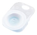 Plastic case with solution and contact lens Royalty Free Stock Photo