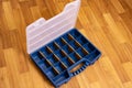 Plastic cells in the small change box Royalty Free Stock Photo