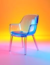 A plastic chair with a colorful background Royalty Free Stock Photo