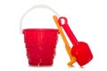 Plastic childrens bucket and spade