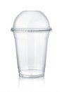 Plastic clear cup with dome lid Royalty Free Stock Photo