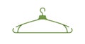 Plastic clothes hanger. Empty accessory with hook for garment hanging, apparel storage. Wardrobe, closet item. Cloakroom