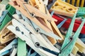 Plastic clothes pegs Royalty Free Stock Photo