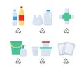 Plastic codes in recycle reuse reduce concept with bottle and other material plastic