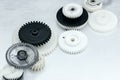 Plastic cogwheels for industrial equipment. machinery details.