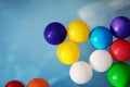 Plastic colored balls in the children`s pool Royalty Free Stock Photo