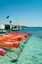 Plastic colorful boats Royalty Free Stock Photo